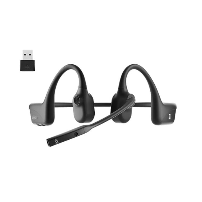 SHOKZ OpenComm UC | Bone conduction headphones - With USB key - Bluetooth - Microphone boom - Cosmic Black