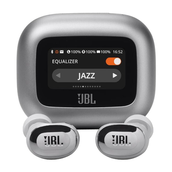 JBL Live Buds 3 | In-Ear Headphones - 1.45" LED Touch Screen - Bluetooth - Silver-Sonxplus Chibougamau