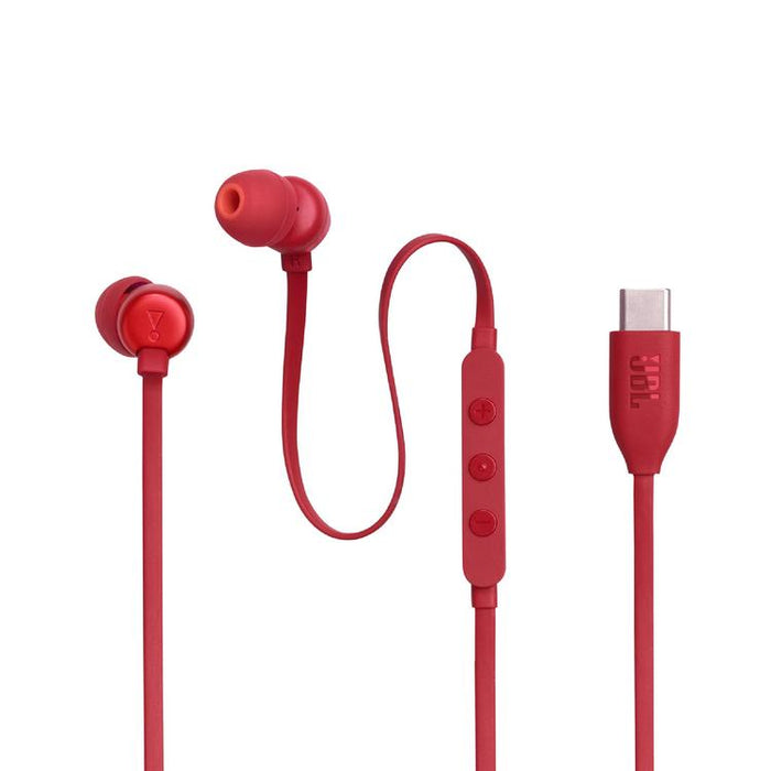 JBL Tune 310C | In-ear headphones - Wired - USB-C - 3-button remote control - Red-Sonxplus Chibougamau