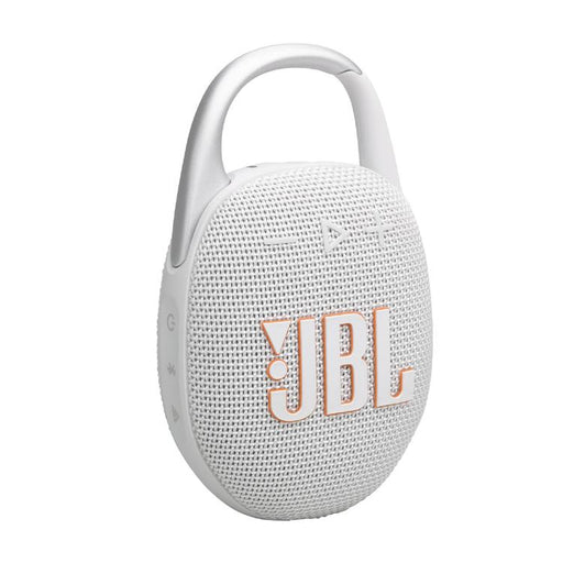 JBL Clip 5 | Haut-parleur à mousqueton portable - Bluetooth - IP67 - Blanc-Sonxplus Chibougamau