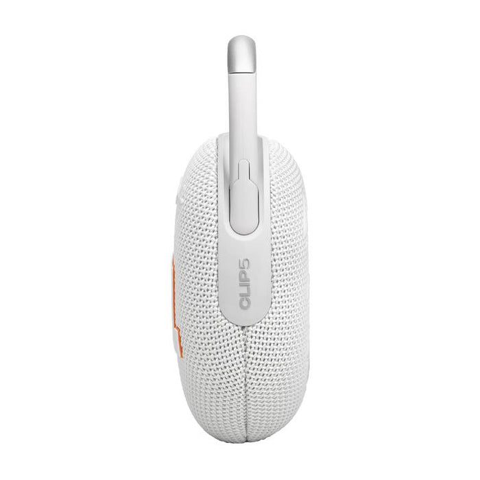 JBL Clip 5 | Haut-parleur à mousqueton portable - Bluetooth - IP67 - Blanc-Sonxplus Chibougamau