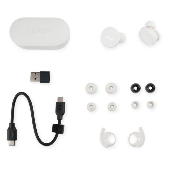 Denon PERL | In-Ear Headphones - Wireless - Bluetooth - Masimo Adaptive Acoustic Technology - White