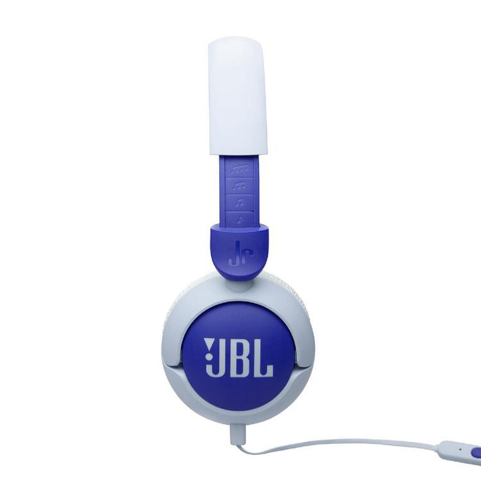 JBL JR320 | Écouteurs filaires circum-auriculaires pour enfant - JBL Safe Sound - Microphone - Bleu-SONXPLUS Chibougamau