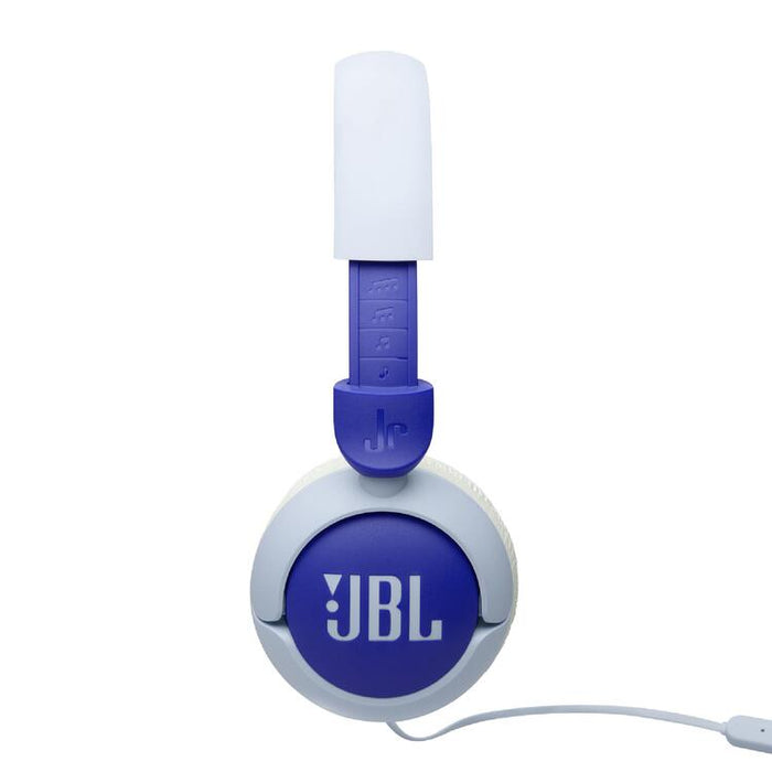 JBL JR320 | Écouteurs filaires circum-auriculaires pour enfant - JBL Safe Sound - Microphone - Bleu-SONXPLUS Chibougamau