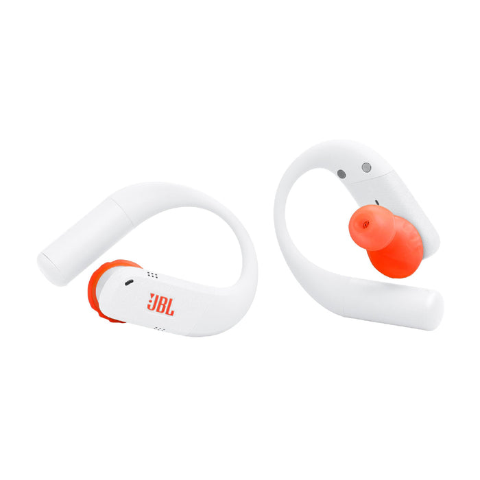 JBL Endurance Peak 4 | Écouteurs intra-auriculaire - TwistLock  - Blanc/Orange | 03 | Sonxplus Chibougamau