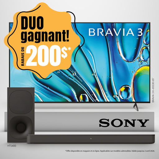 Sony BRAVIA 3 K-75S30 | Téléviseur 75" - LCD - DEL - Série S30 - 4K Ultra HD - HDR - Google TV | 02 | Sonxplus Chibougamau