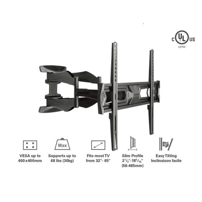 Syncmount SM-3265FM | Articulating wall mount for TV 32" to 65" - Up to 66 lbs-Sonxplus Chibougamau