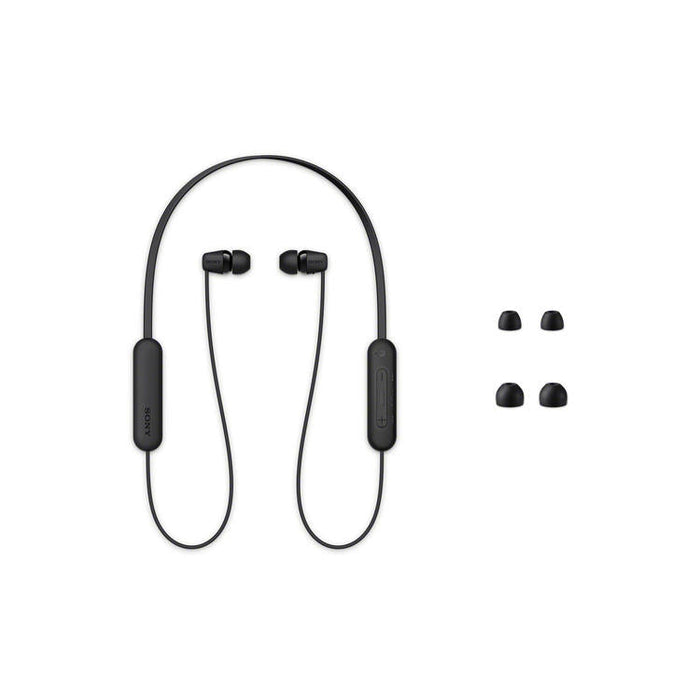 Sony WI-C100 | Écouteurs intra-auriculaires - Sans fil - Bluetooth - Autour du cou - Microphone - IPX4 - Noir-Sonxplus Chibougamau