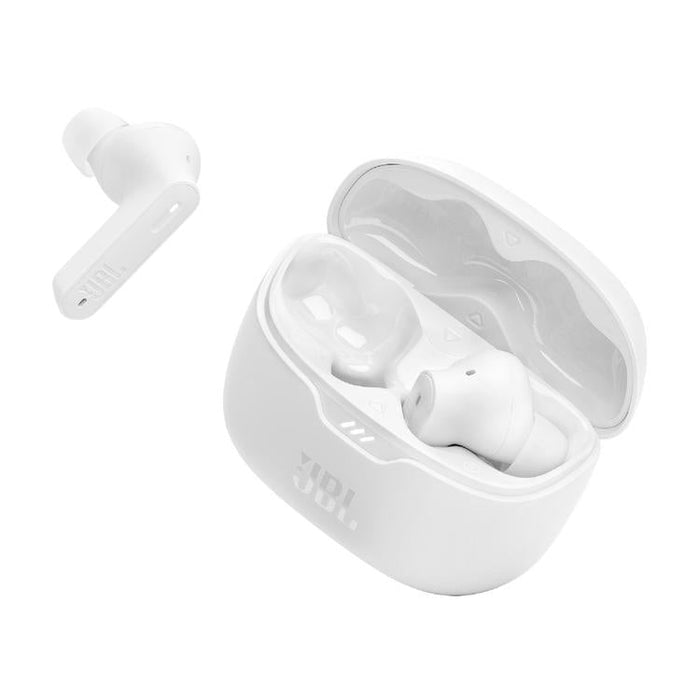 JBL Tune Beam | In-Ear Headphones - 100% Wireless - Bluetooth - Smart Ambient - Stick-open Design - White-Sonxplus Chibougamau