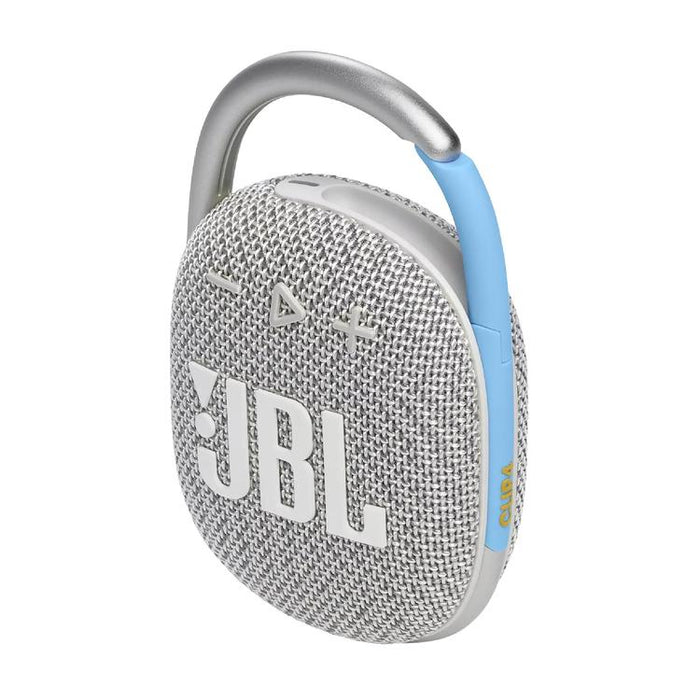 JBL Clip 4 Eco | Speaker - Ultra-portable - Waterproof - Bluetooth - Integrated carabiner - White-Sonxplus Chibougamau