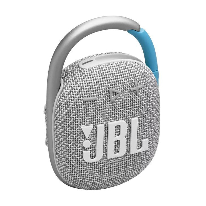 JBL Clip 4 Eco | Haut-parleur - Ultra-portable - Étanche - Bluetooth - Mousqueton intégré - Blanc-Sonxplus Chibougamau