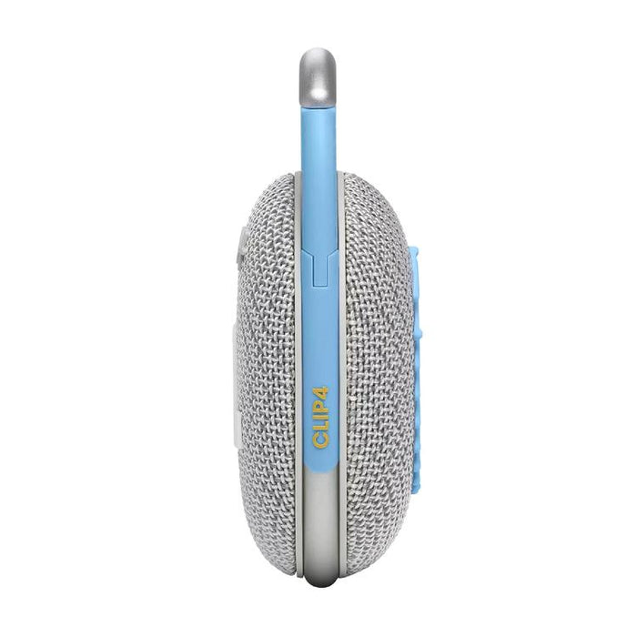 JBL Clip 4 Eco | Haut-parleur - Ultra-portable - Étanche - Bluetooth - Mousqueton intégré - Blanc-Sonxplus Chibougamau