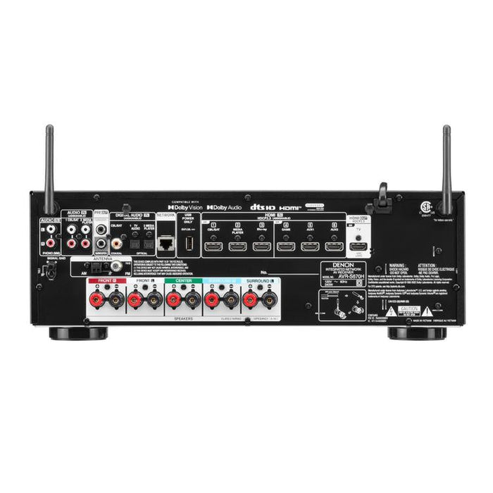 DENON AVR-S670H | 5.2 Channel AV Receiver - HDMI 8K - Integrated Heos - Bluetooth - Wi-Fi - Black-Sonxplus Chibougamau